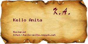 Kello Anita névjegykártya