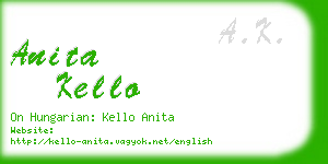 anita kello business card